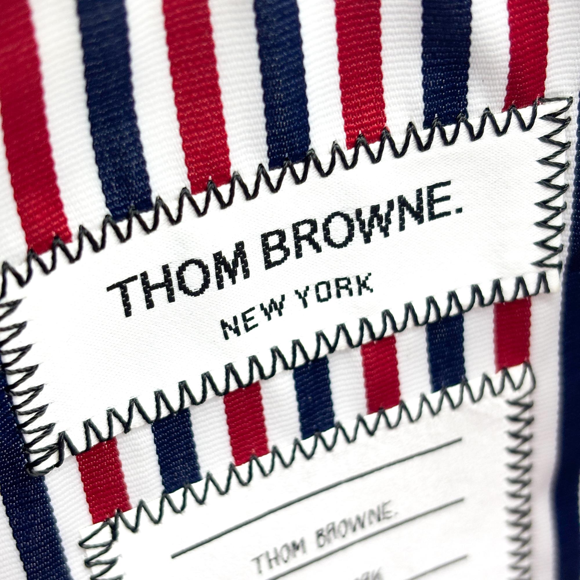 Thom Browne Zip Document Holder Leather With Applique Navy Leather Briefcase Bag (Pre-Owned)