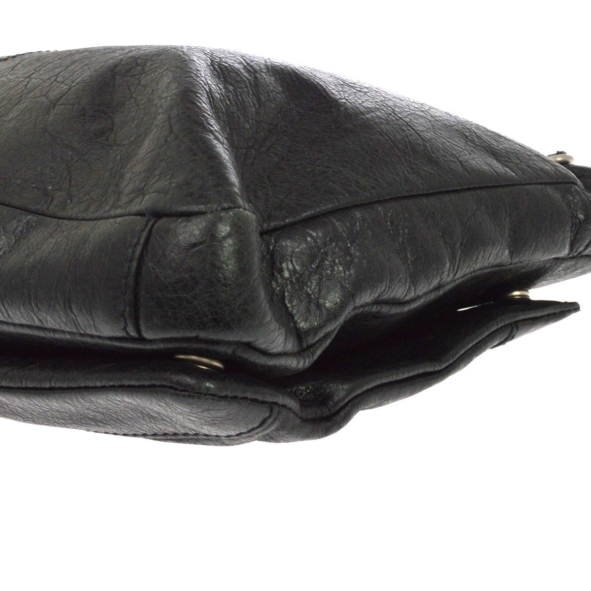 Balenciaga Mini Folder Leather Black Leather Handbag (Pre-Owned)