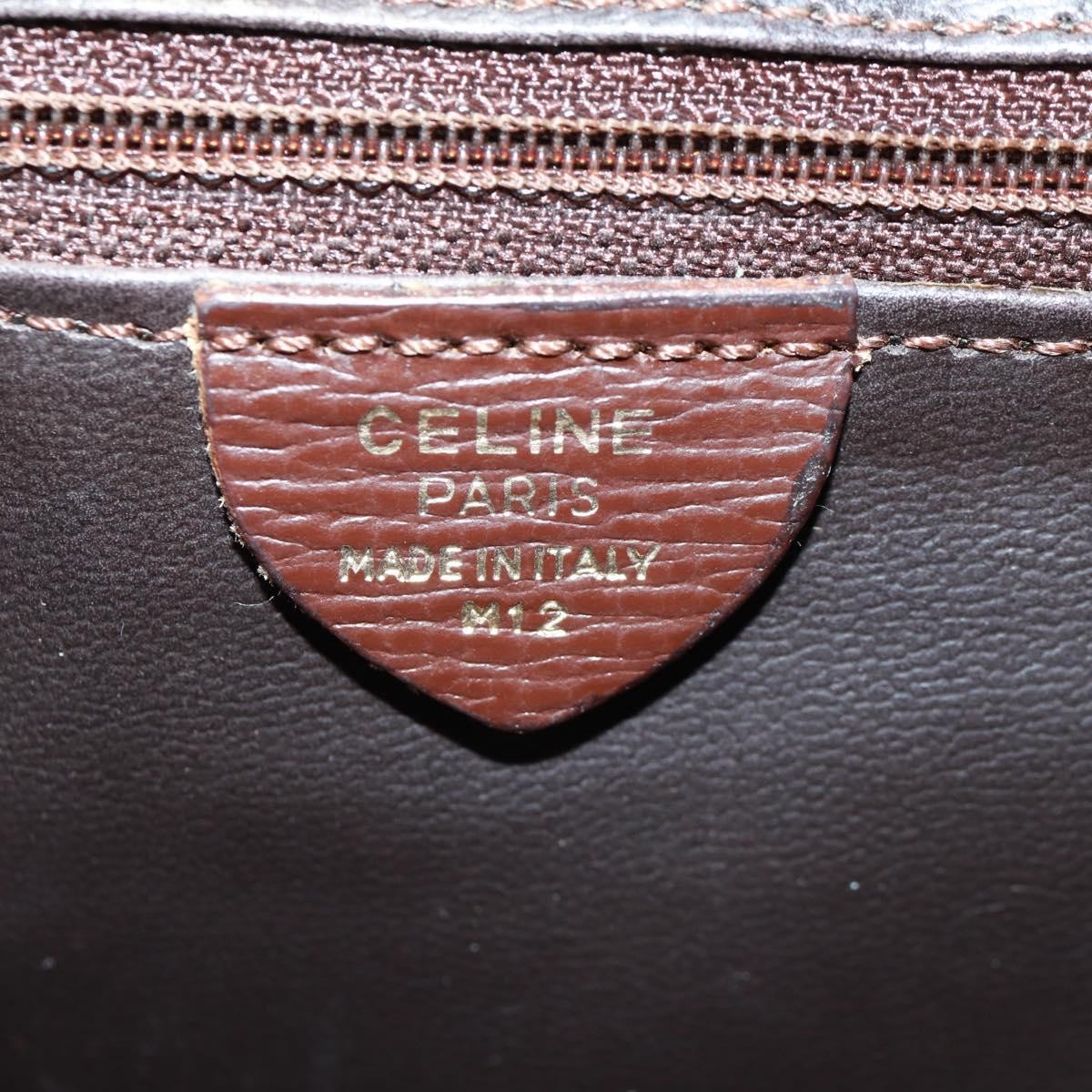 Celine Circle Logo Leather Brown Leather Shoulder Bag Bag (Pre-Owned)