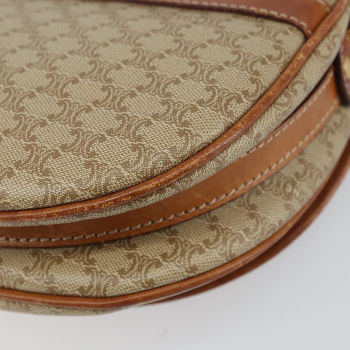 Celine Macadam Shoulder Pvc Leather Beige Pvc Shoulder Bag Bag (Pre-Owned)