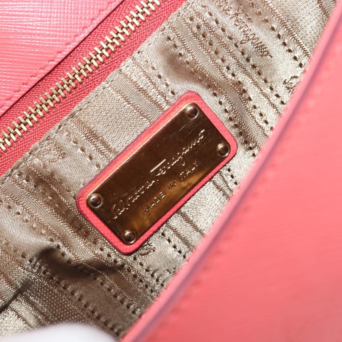Salvatore Ferragamo Gancini Leather Pink Leather Shoulder Bag Bag (Pre-Owned)