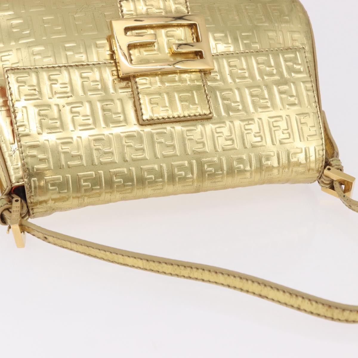 Fendi Mamma Baguette Zucchino Canvas Gold Canvas Shoulder Bag Bag (Pre-Owned)