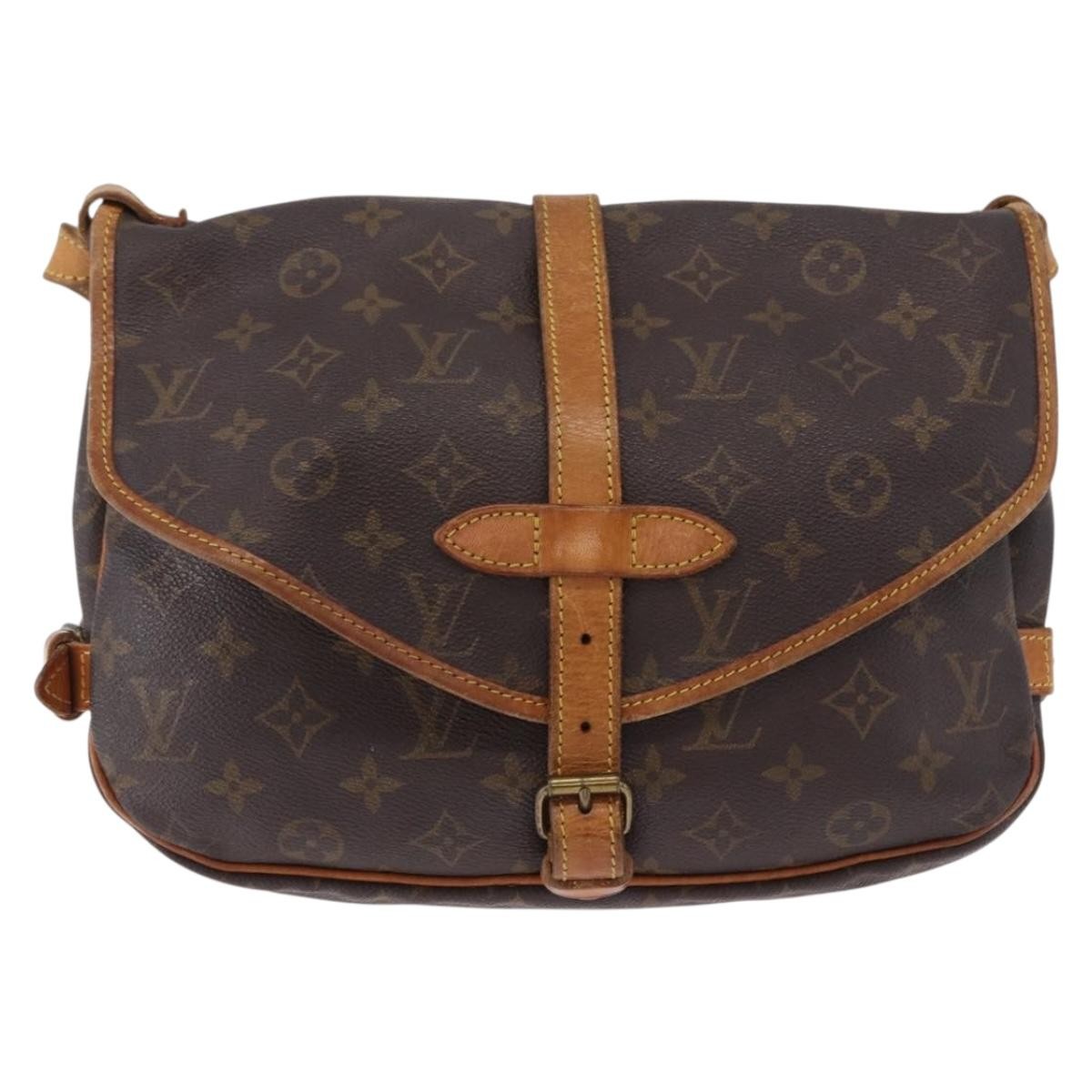 Louis Vuitton Saumur Canvas Brown Canvas Shoulder Bag Bag (Pre-Owned)
