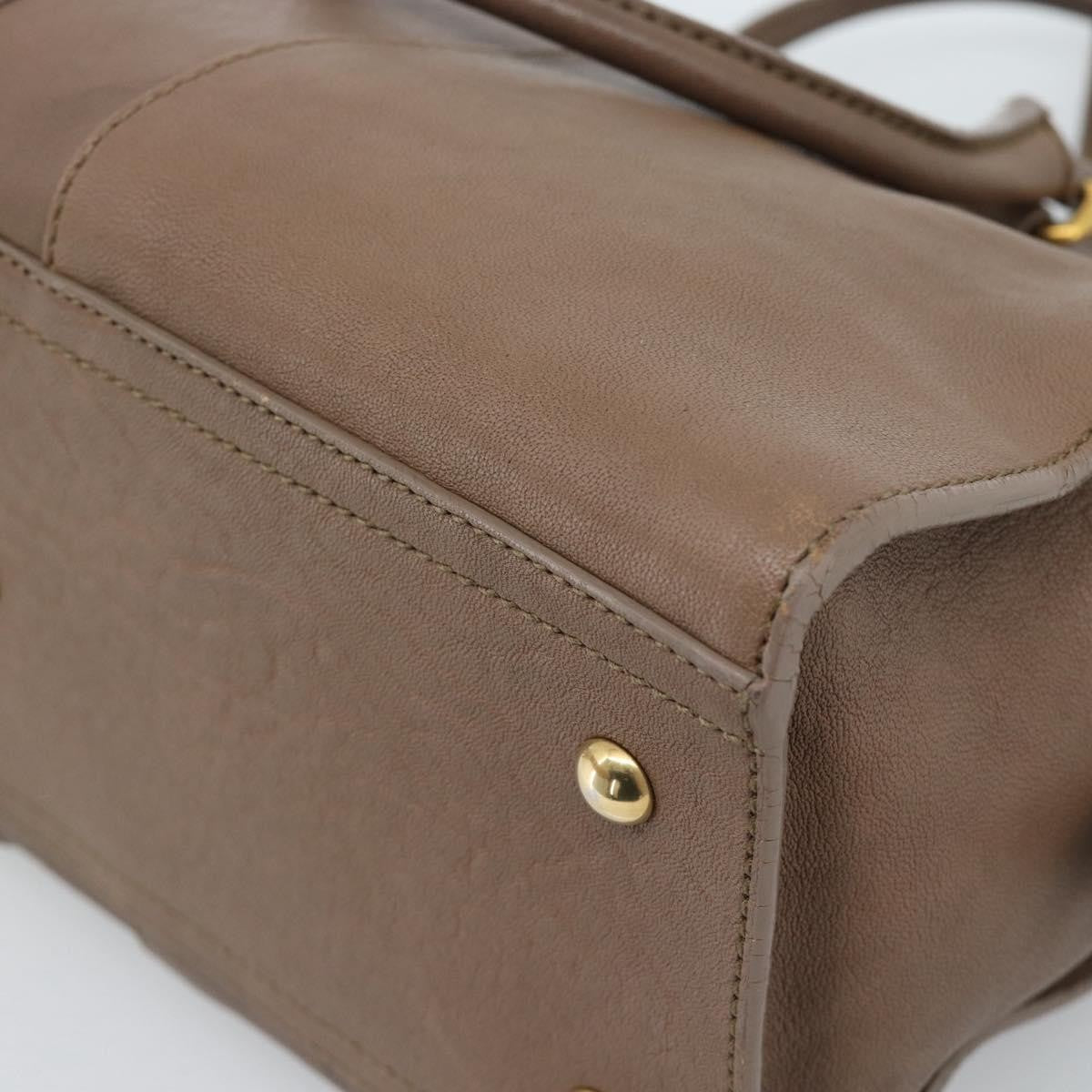 Saint Laurent Chyc Cabas Leather Brown Leather Tote Bag Bag (Pre-Owned)