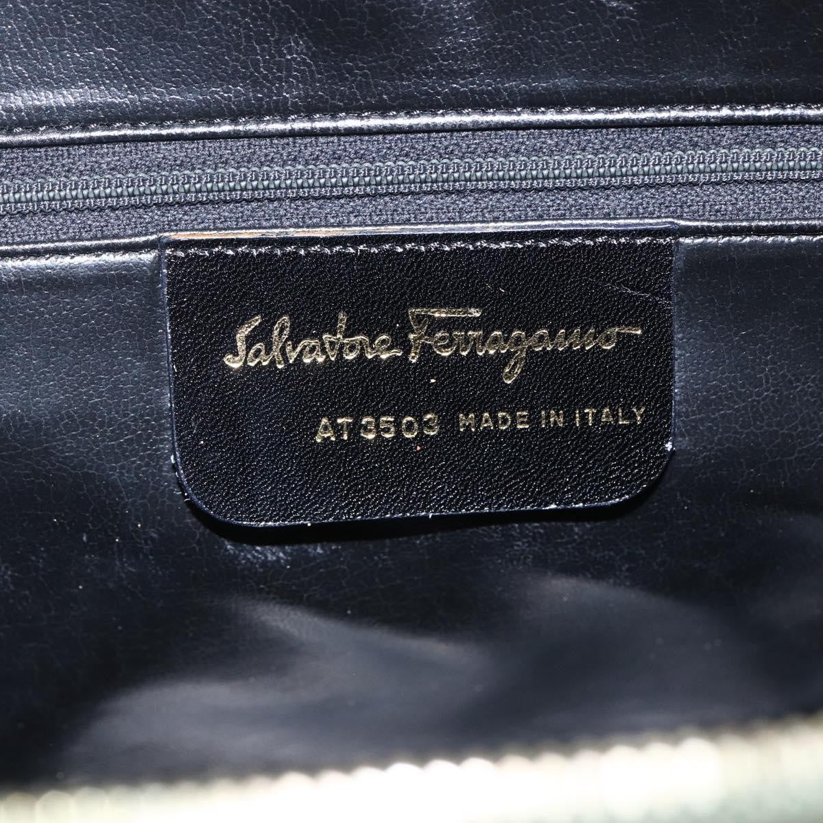 Salvatore Ferragamo Vintage Leather Khaki Leather Handbag (Pre-Owned)