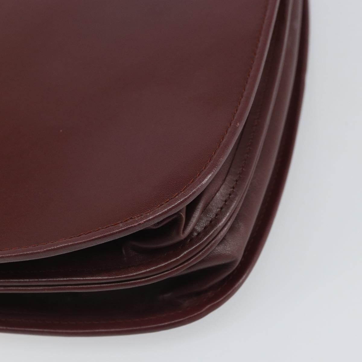 Cartier Must De Cartier Leather Burgundy Leather Shoulder Bag Bag (Pre-Owned)