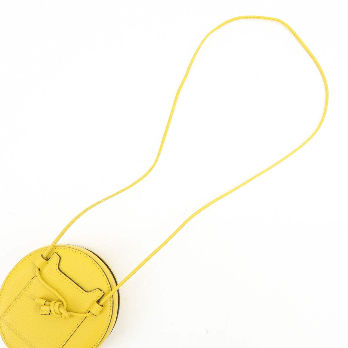 Fendi Vintage Ff Round Embossed Leather Yellow Leather Crossbody Bag Bag (Pre-Owned)