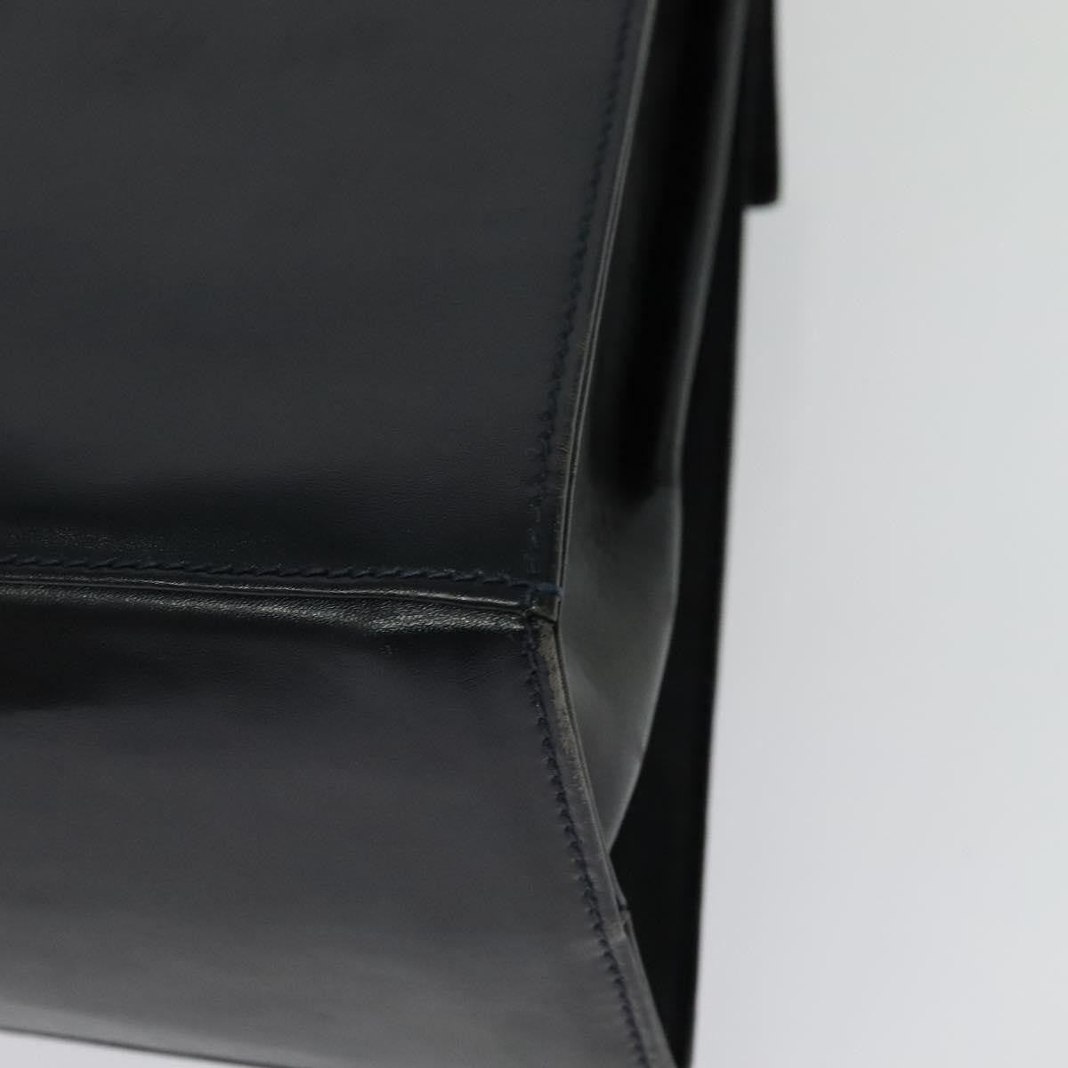 Salvatore Ferragamo Gancini Convertible Top Handle Leather Black Leather Handbag (Pre-Owned)