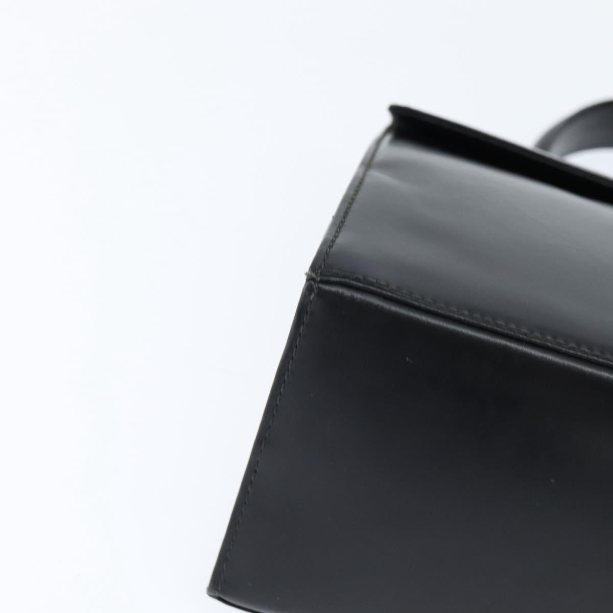 Salvatore Ferragamo Gancini Convertible Top Handle Leather Black Leather Handbag (Pre-Owned)