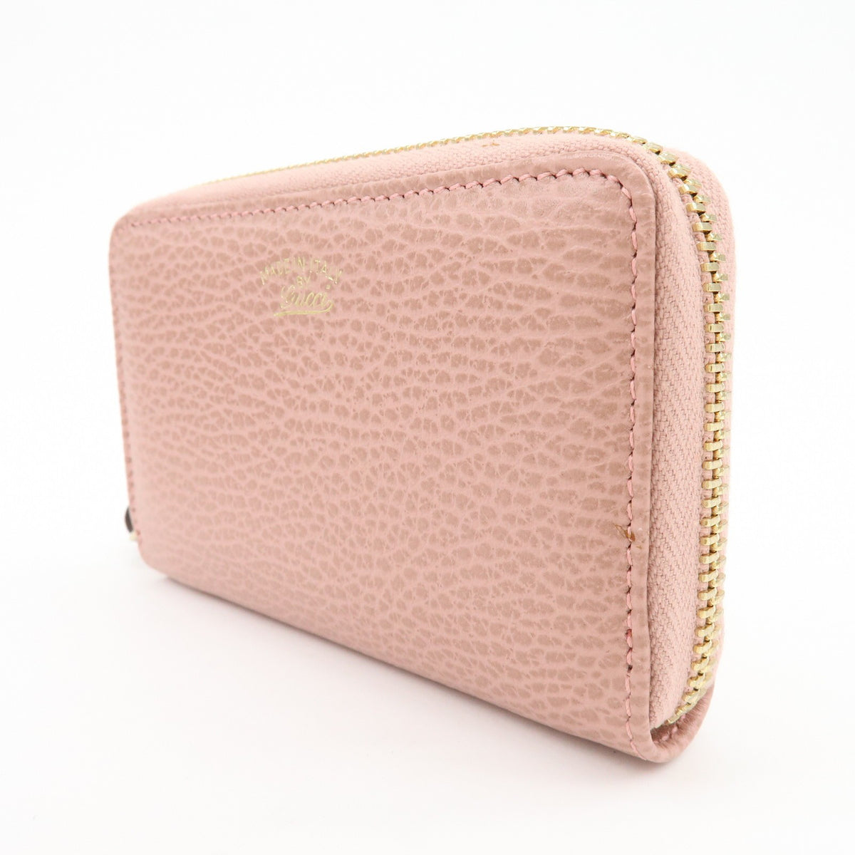 Gucci Swing Zip Around Leather Pink Leather Wallets Accessory (Pre-Owned)