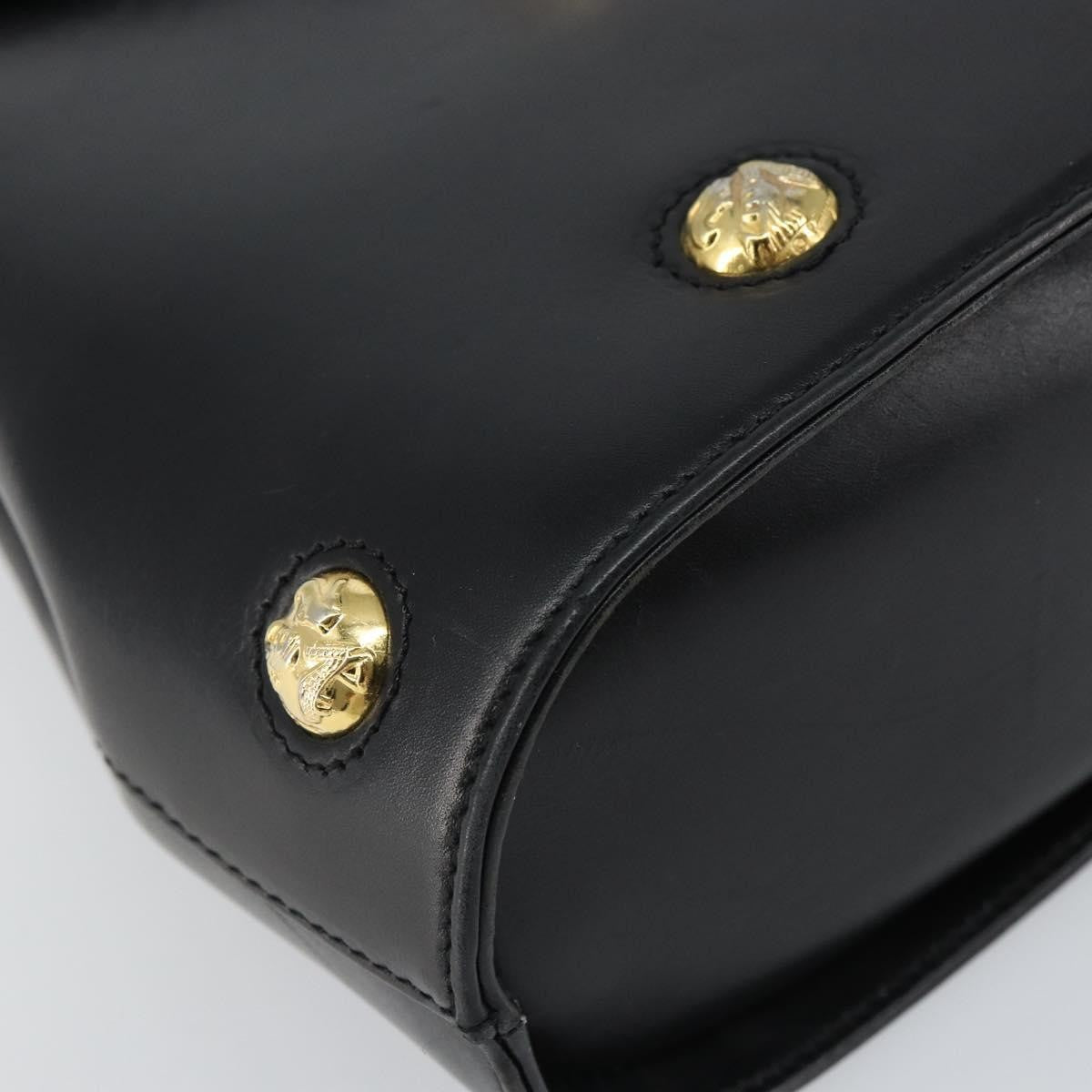 Salvatore Ferragamo Vintage Leather Black Leather Handbag (Pre-Owned)