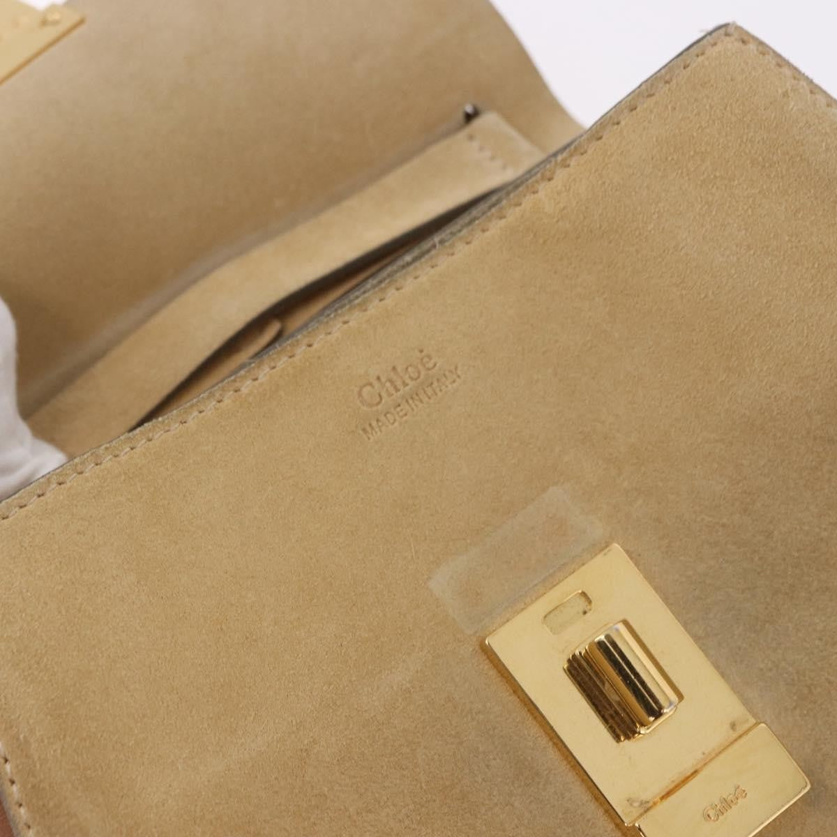 Chloe Drew Shoulder Leather Beige Suede Handbag (Pre-Owned)