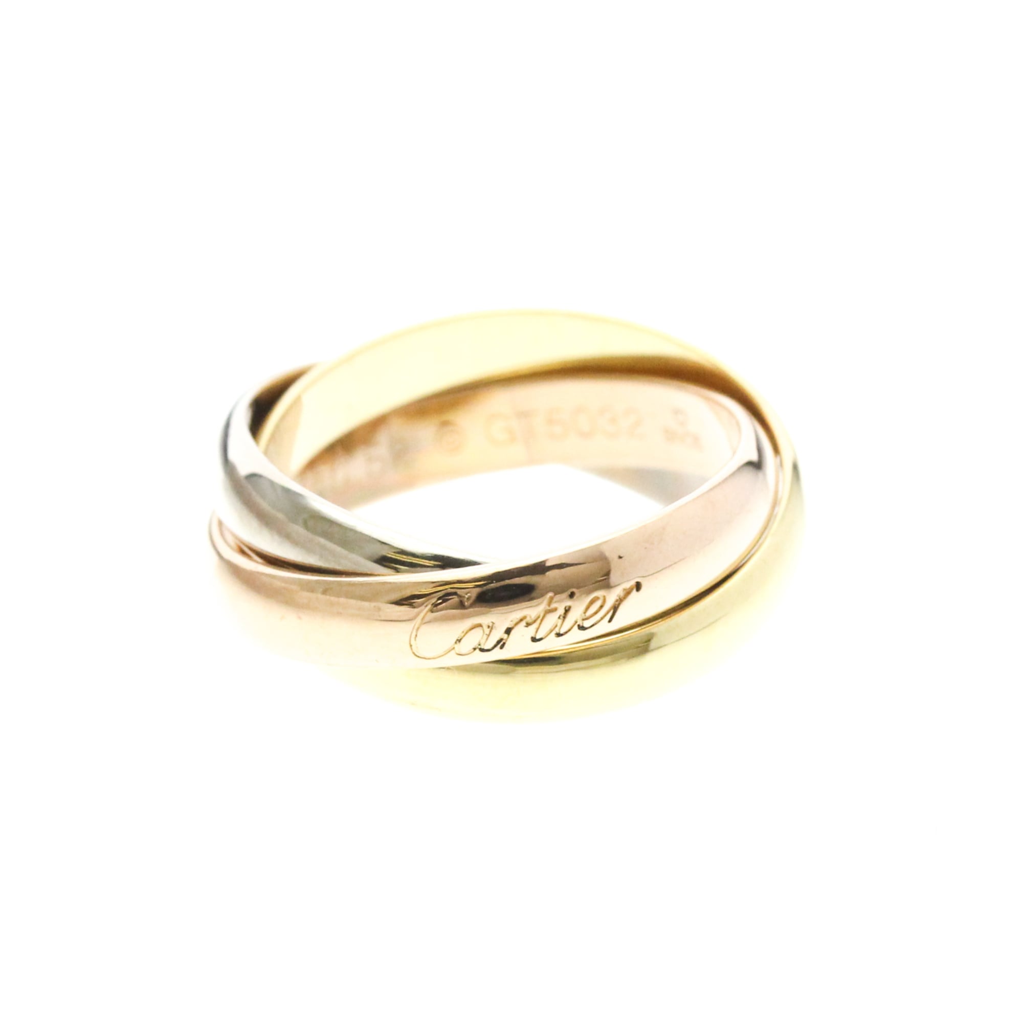 Cartier Trinity 18K Tricolor Gold Gold Gold Ring Jewelry (Pre-Owned)
