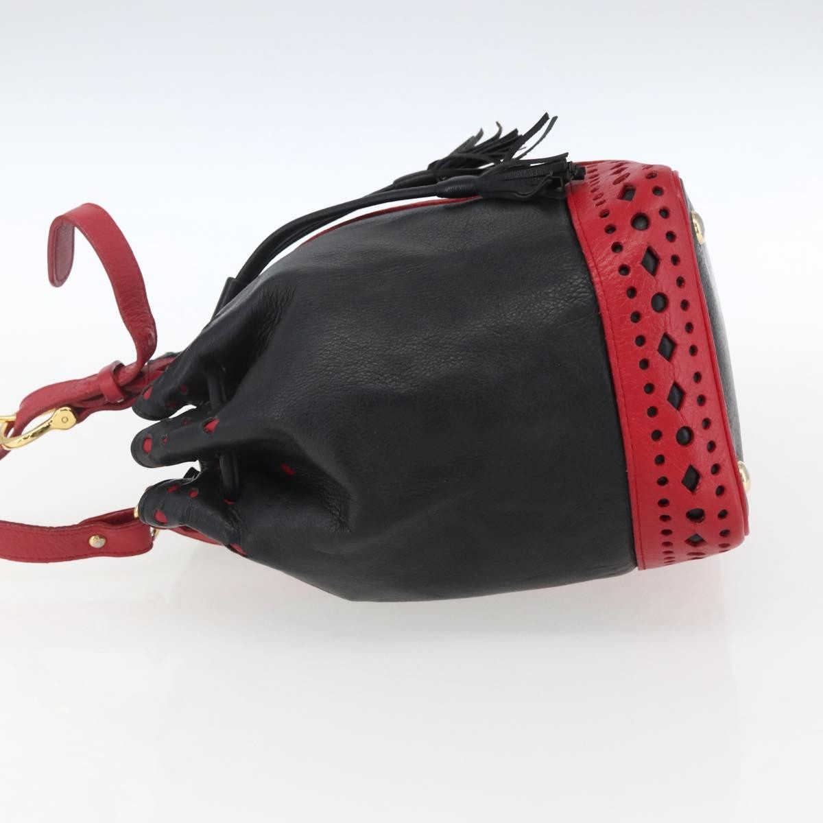 Saint Laurent Vintage Leather Black Leather Shoulder Bag Bag (Pre-Owned)