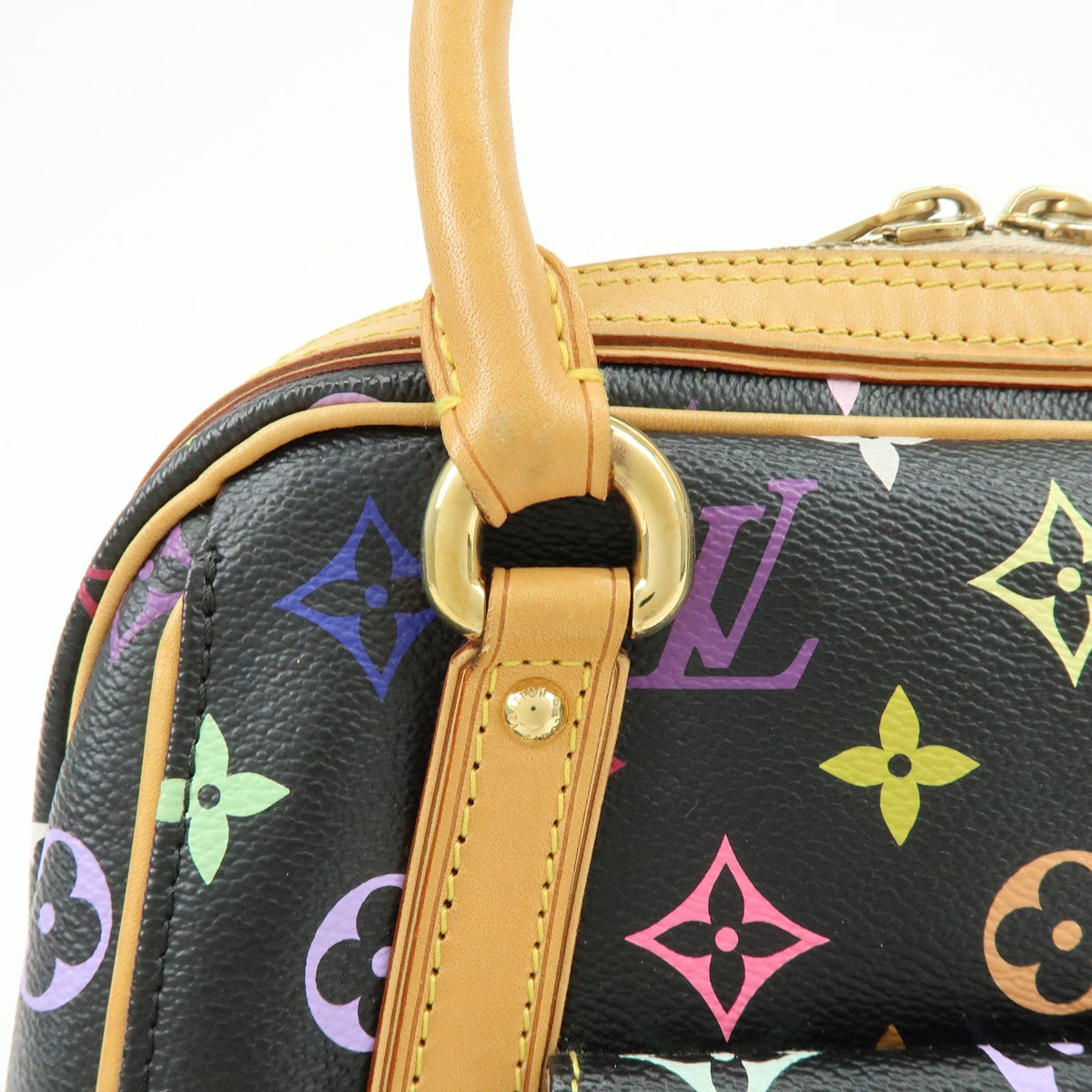 Louis Vuitton Priscilla Monogram Multicolor Black Canvas Handbag (Pre-Owned)