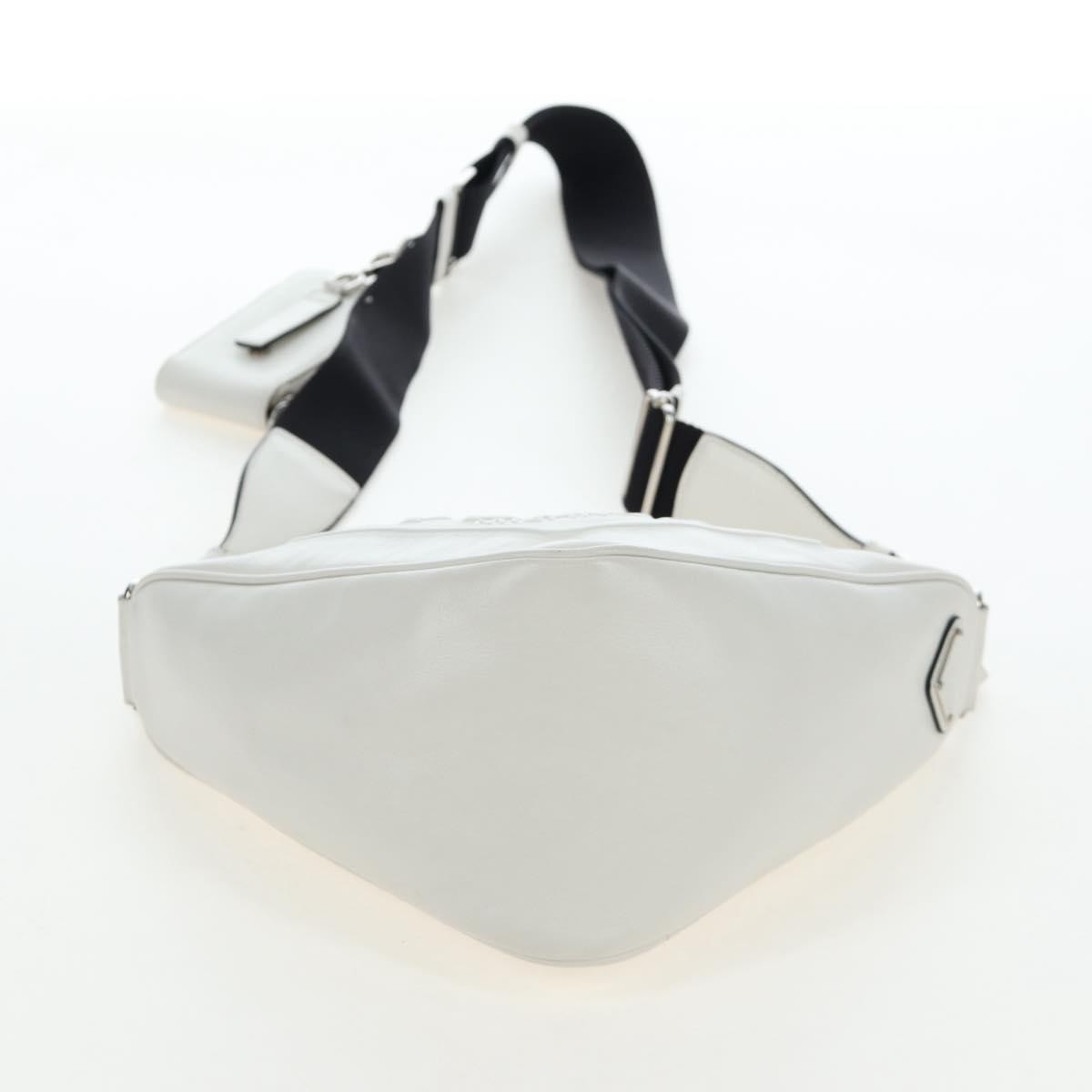 Prada Triangle Logo Wristlet Embossed Leather White Leather Clutche & Pouche Bag (Pre-Owned)