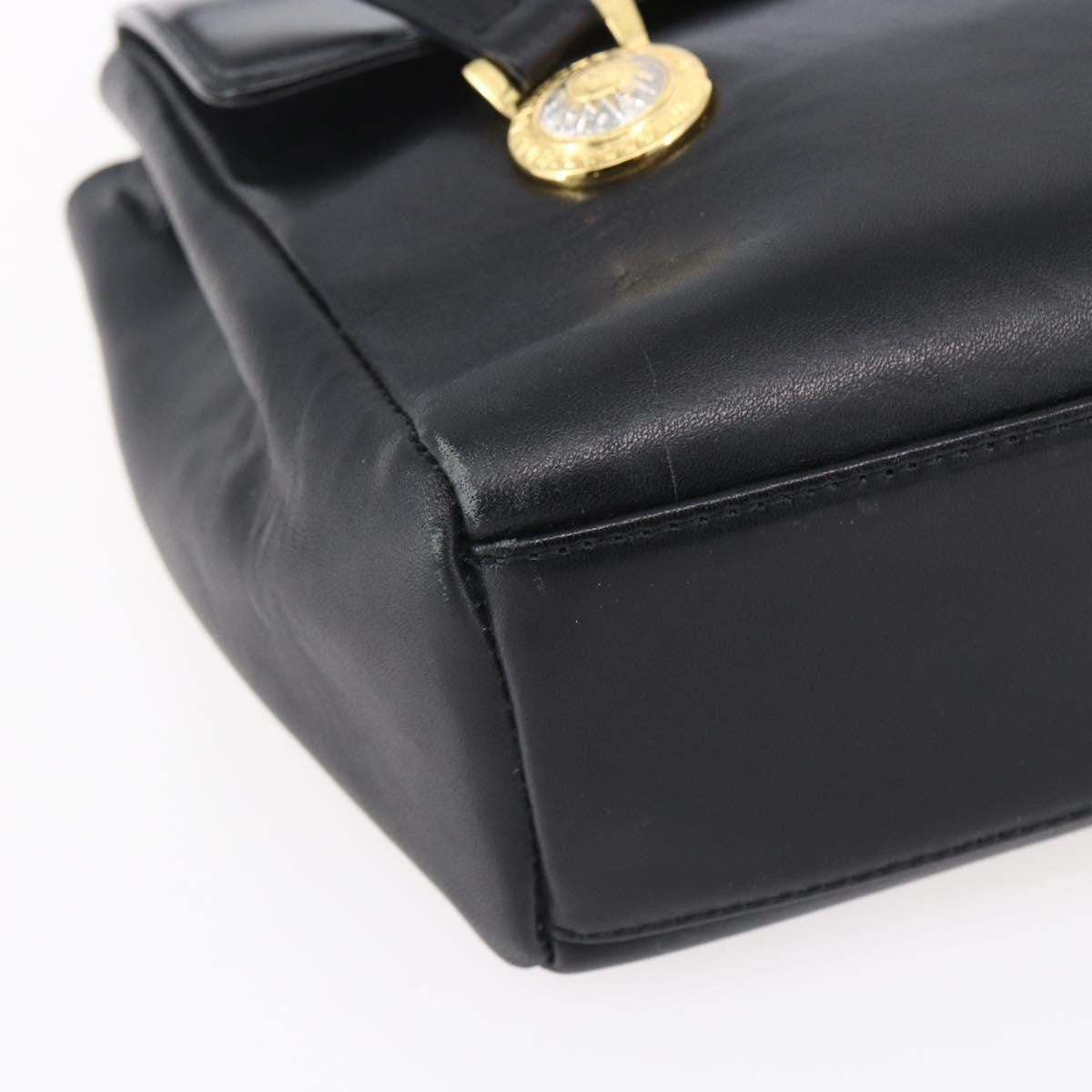 Versace Vintage Leather Black Leather Shoulder Bag Bag (Pre-Owned)