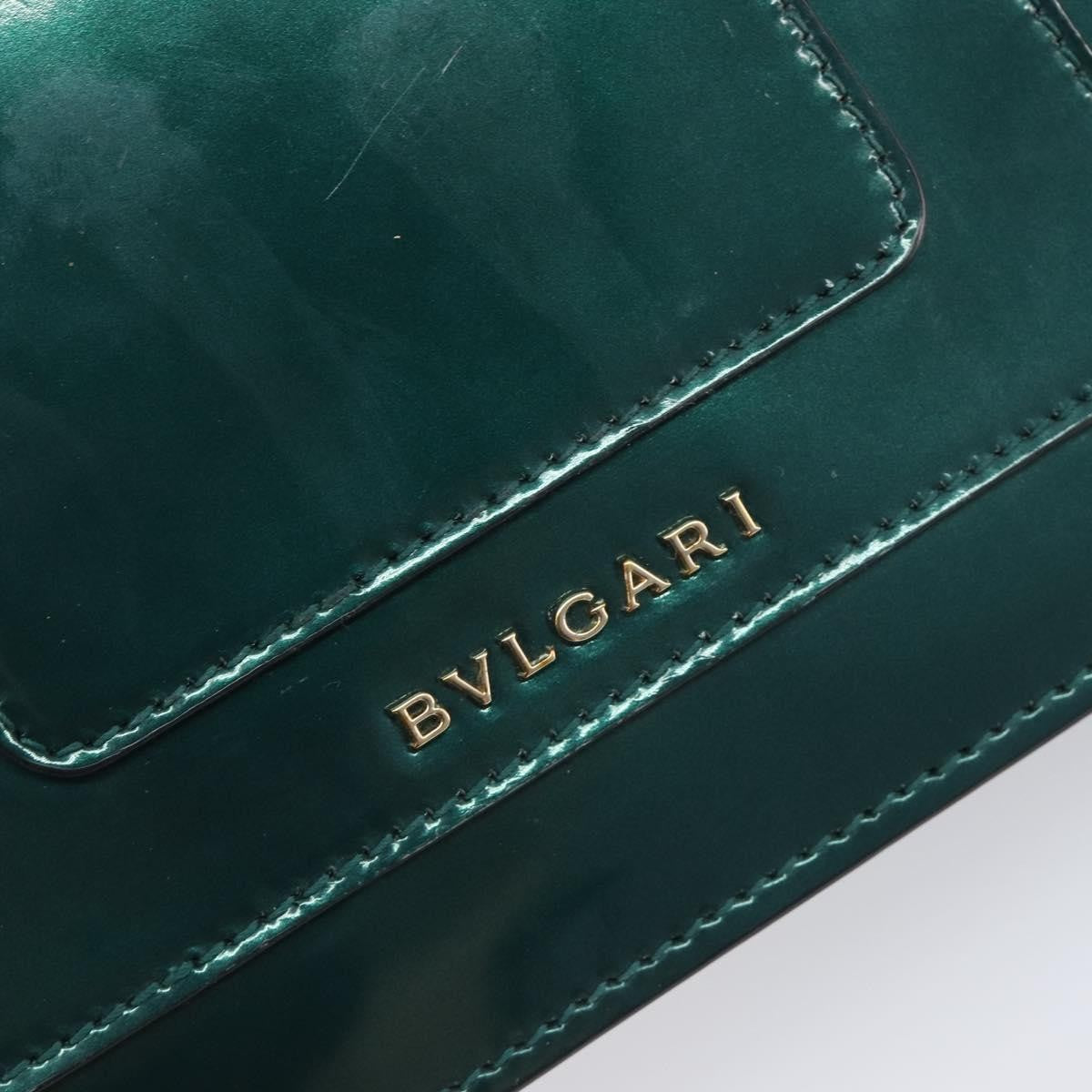 Bvlgari Serpenti Forever Patent Green Patent_Leather Shoulder Bag Bag (Pre-Owned)