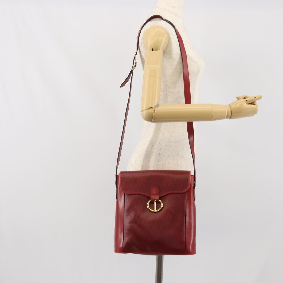 Christian Dior Vintage Honeycomb Flap Canvas And Leather Red Canvas Shoulder Bag Bag (Pre-Owned)