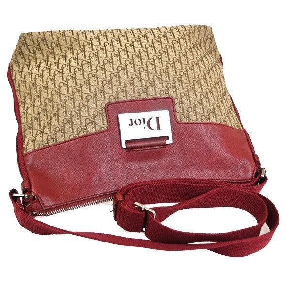 Christian Dior Vintage Street Chic Messenger Diorissimo Canvas And Leather Brown Canvas Shoulder Bag Bag (Pre-Owned)