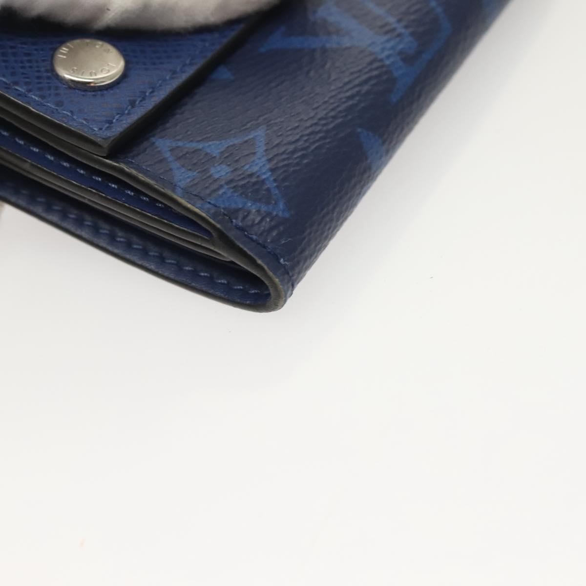 Louis Vuitton Discovery Monogram Taigarama Blue Leather Wallets Accessory (Pre-Owned)