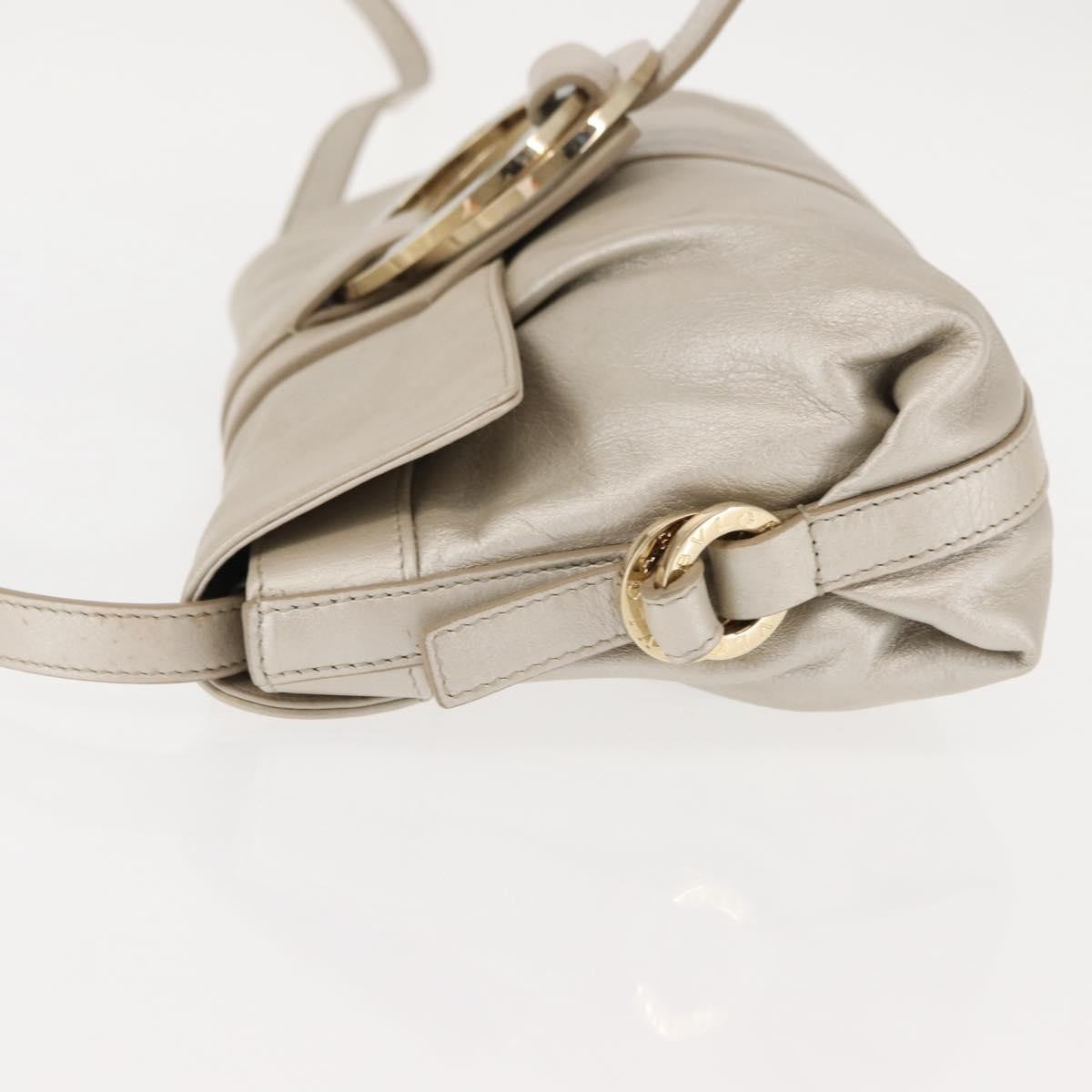 Bvlgari Chandra Flap Leather Silver Leather Bag (Pre-Owned)
