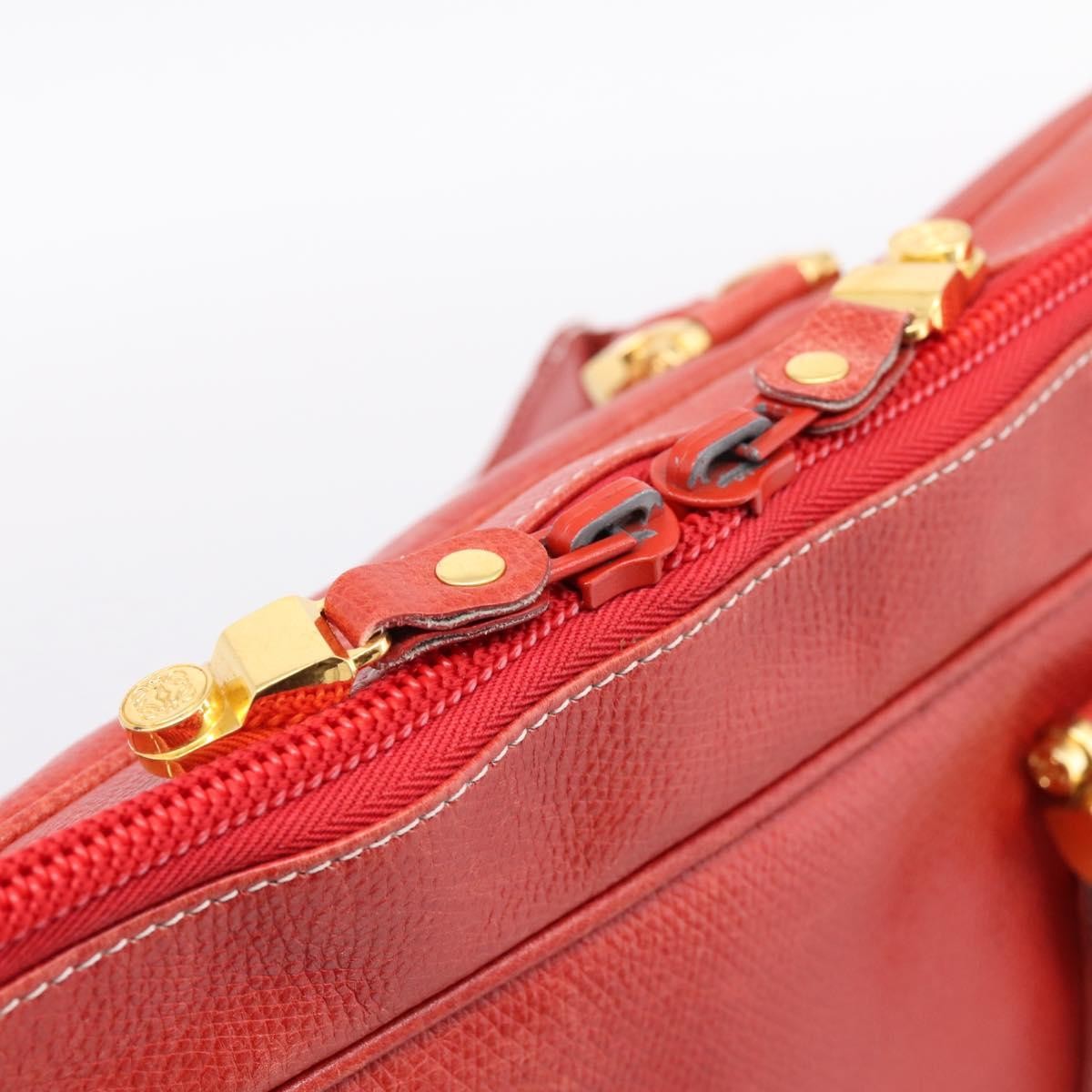 Loewe Anagram Business Leather Red Leather Briefcase Bag (Pre-Owned)