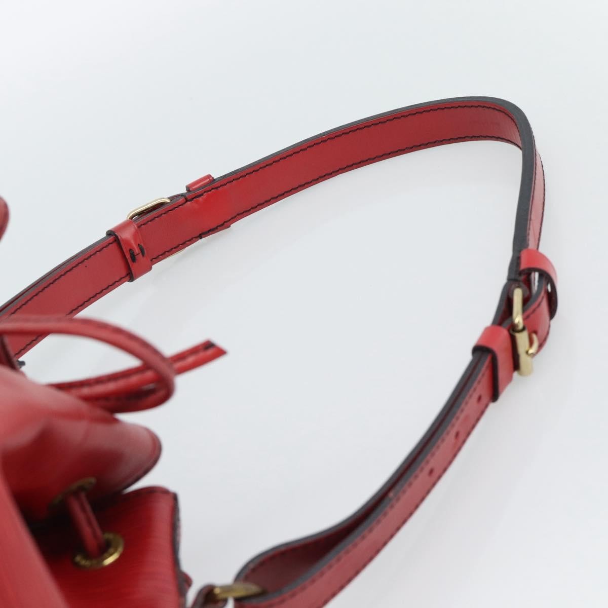 Louis Vuitton Petit Noe Monogram Canvas Red Leather Shoulder Bag Bag (Pre-Owned)