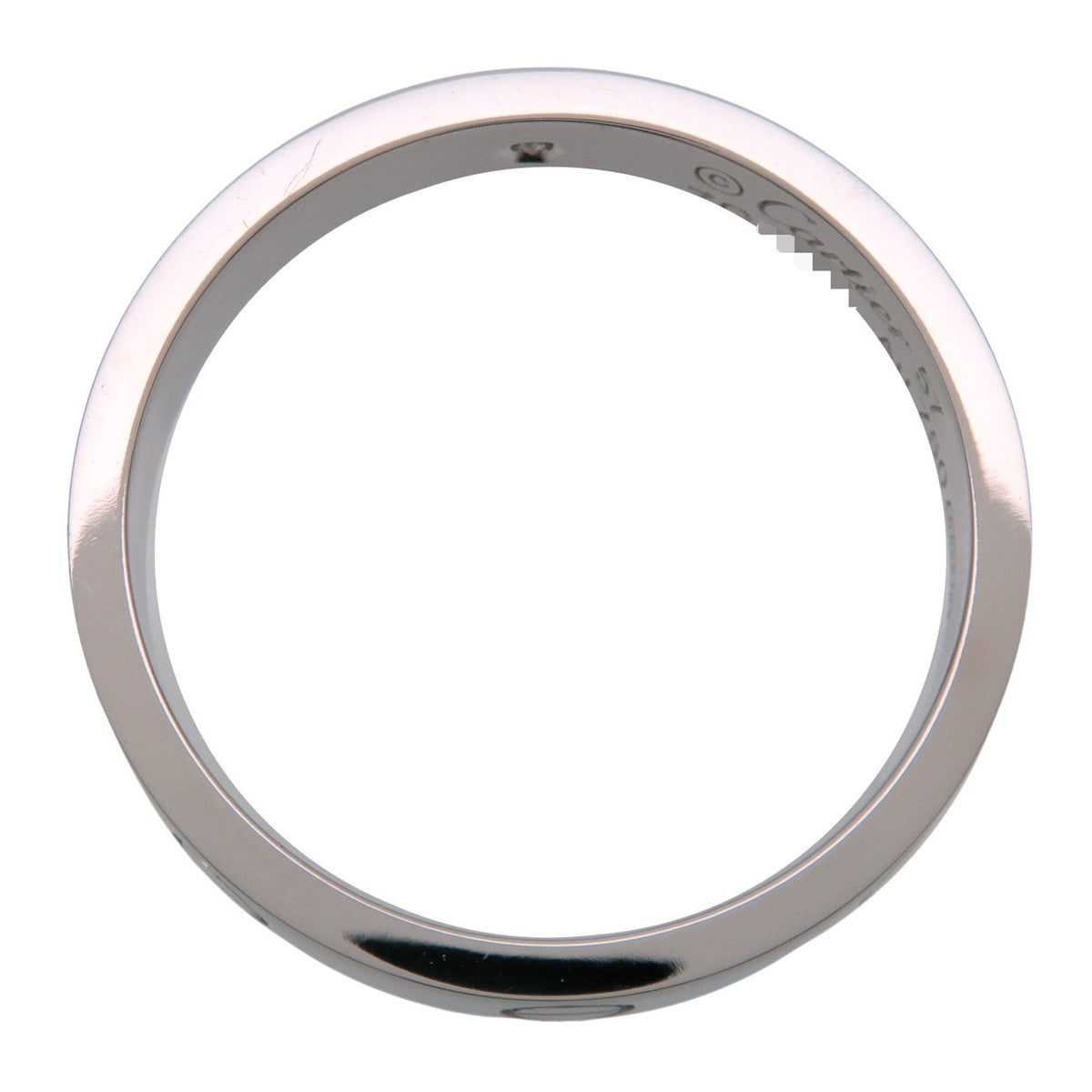 Cartier Love 1 Diamond Band Platinum With Diamond Silver White_Gold Ring Jewelry (Pre-Owned)