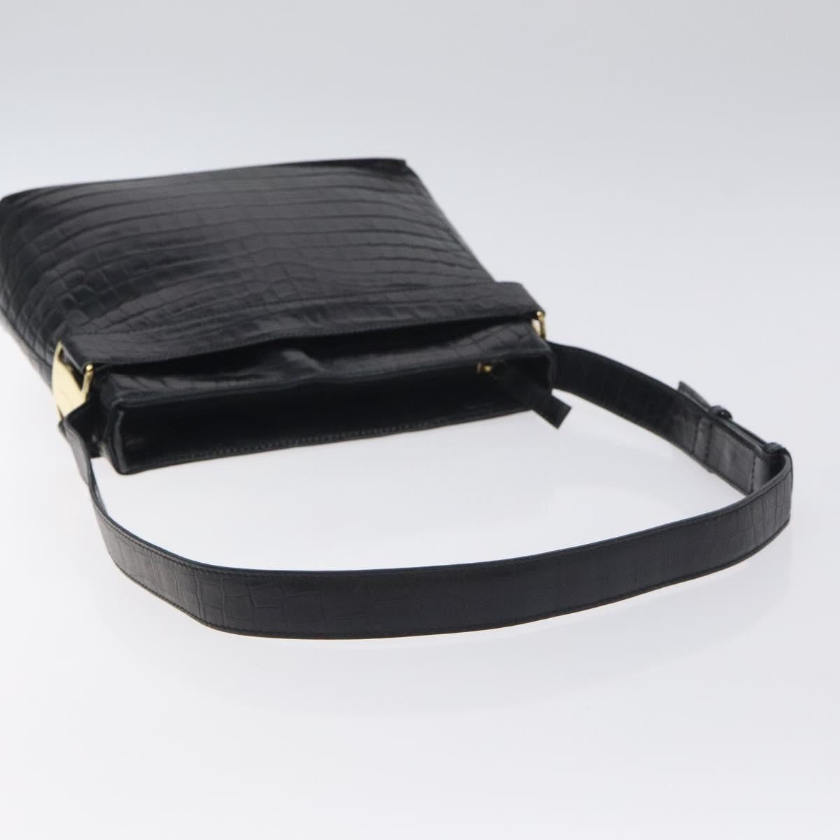 Salvatore Ferragamo Vara Leather Black Leather Shoulder Bag Bag (Pre-Owned)
