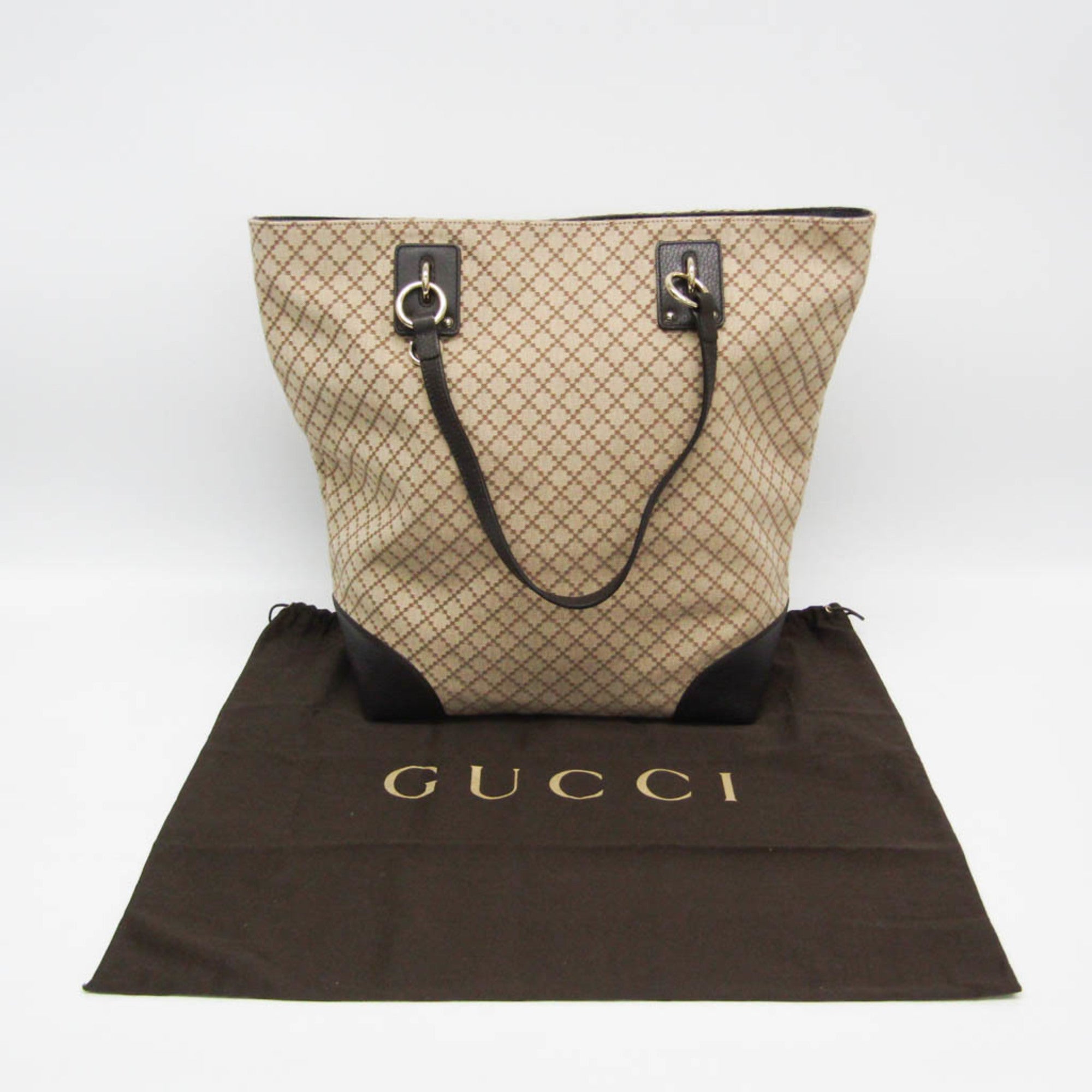 Gucci Vintage Tote Canvas Beige Canvas Tote Bag Bag (Pre-Owned)