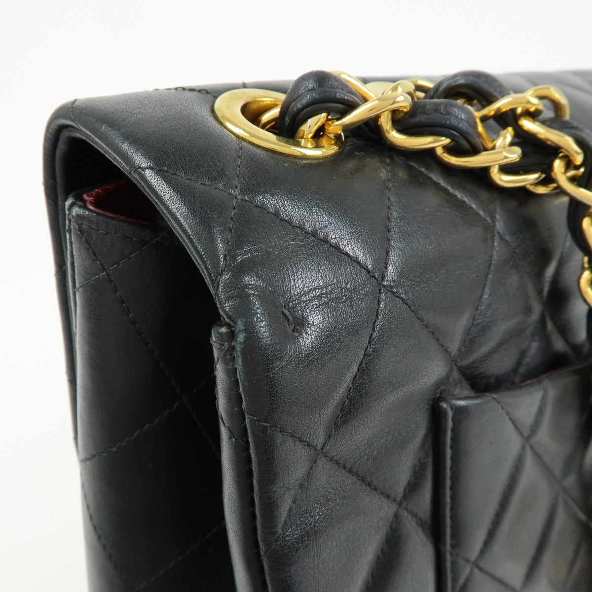 Chanel Vintage Timeless Cc Flap Quilted Lambskin Black Leather Handbag (Pre-Owned)