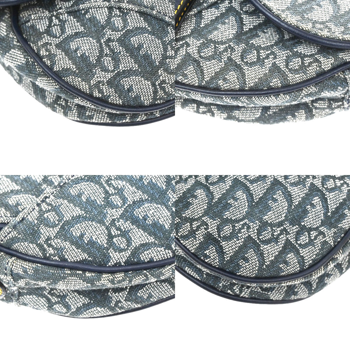 Christian Dior Saddle Oblique Canvas Navy Canvas Handbag (Pre-Owned)