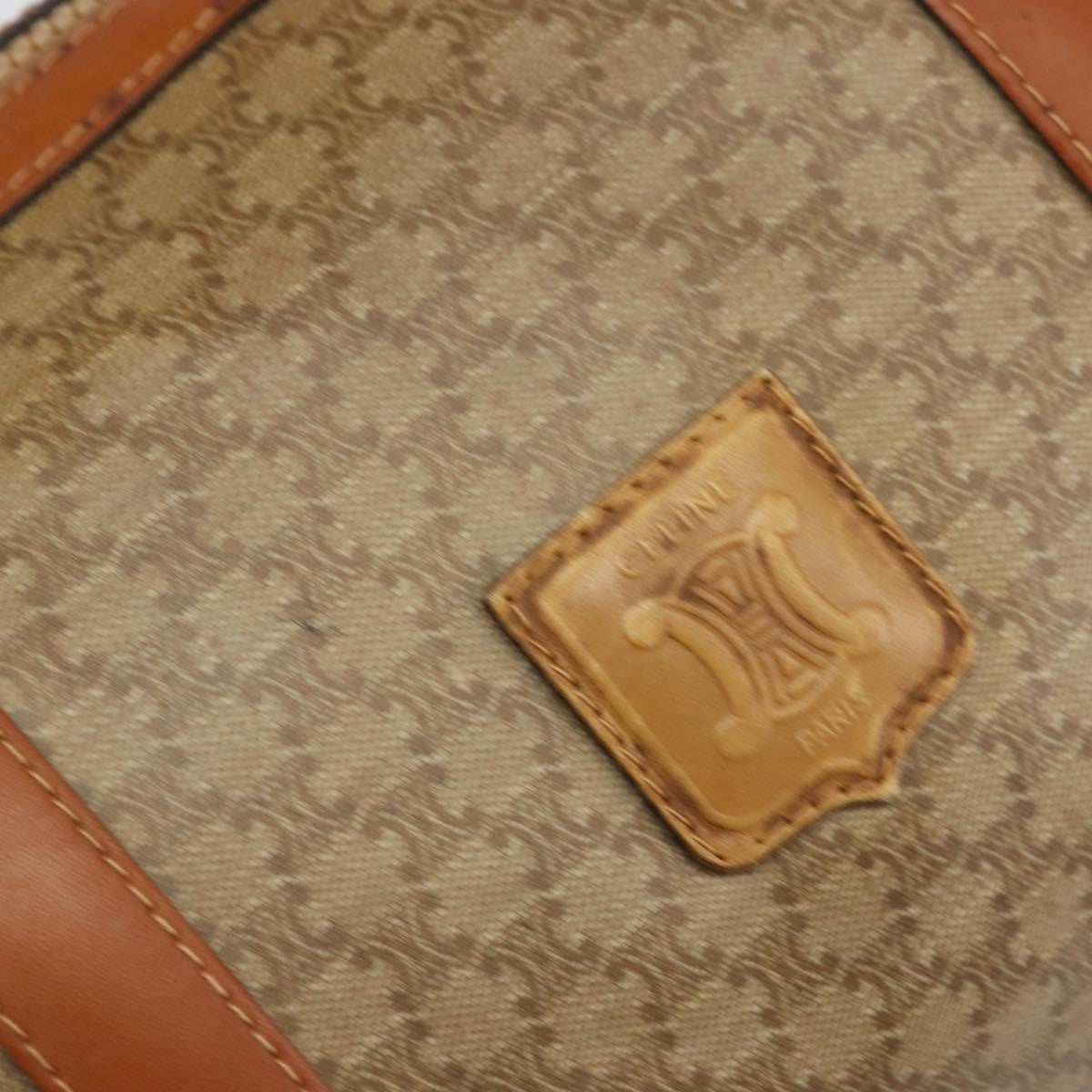 Celine Vintage Macadam Canvas And Leather Beige Canvas Handbag (Pre-Owned)