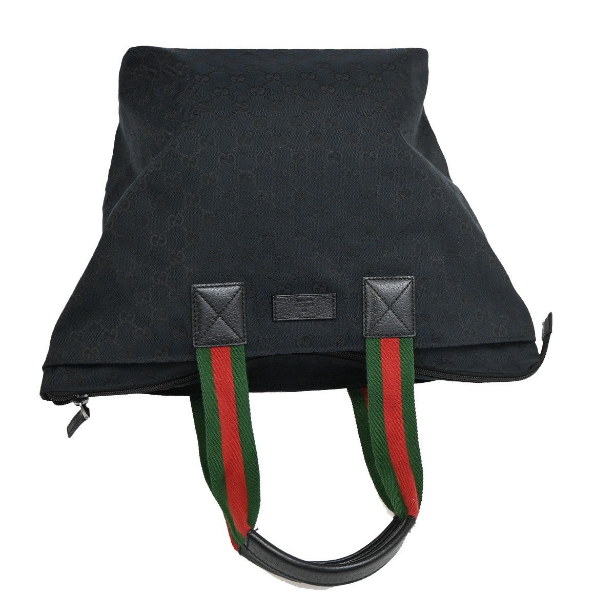 Gucci Web Zip Gg Canvas Black Canvas Tote Bag Bag (Pre-Owned)