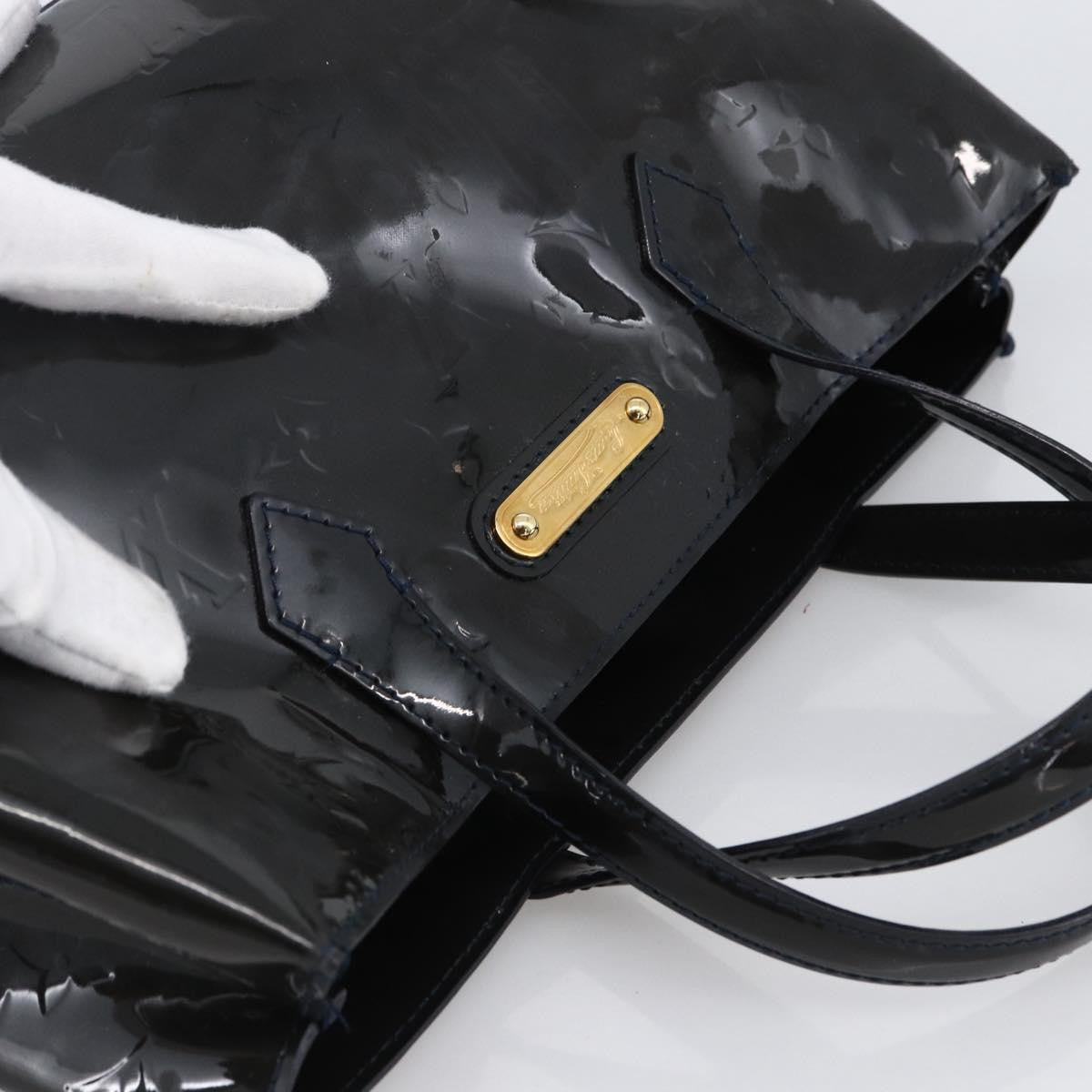Louis Vuitton Wilshire Monogram Vernis Blue Patent_Leather Handbag (Pre-Owned)