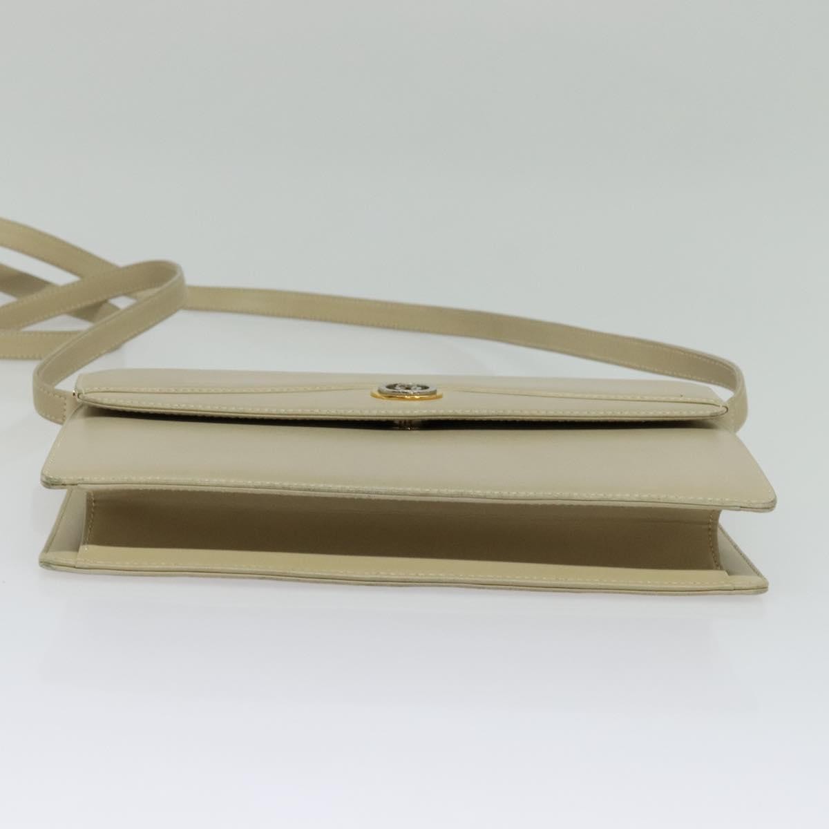 Gucci Vintage Interlocking G Flap Leather Beige Leather Shoulder Bag Bag (Pre-Owned)