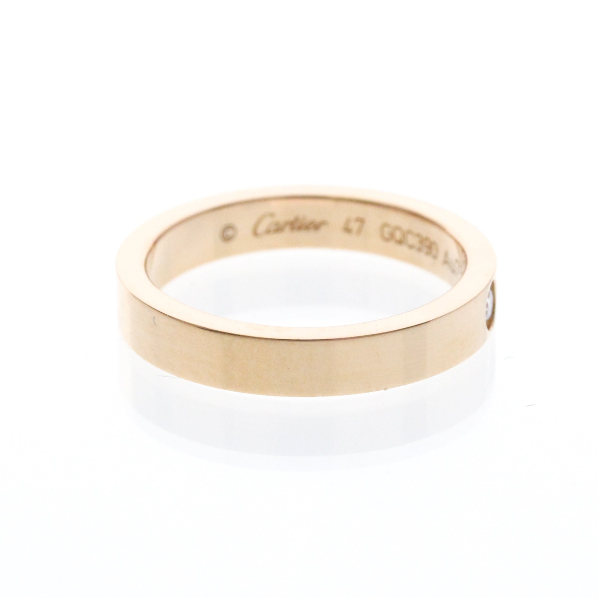 Cartier C De Cartier 18K Pink Gold And Diamond Gold Pink_Gold Ring Jewelry (Pre-Owned)