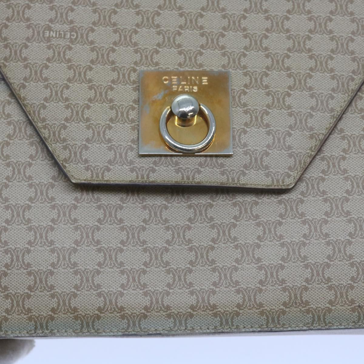 Celine Vintage Macadam Canvas Beige Canvas Shoulder Bag Bag (Pre-Owned)