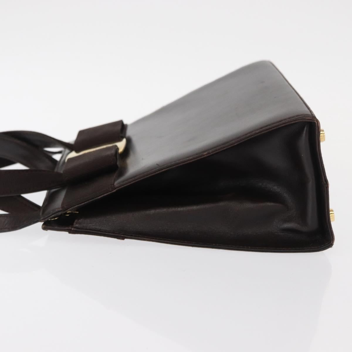 Salvatore Ferragamo Convertible Vara Bow Leather Brown Leather Handbag (Pre-Owned)