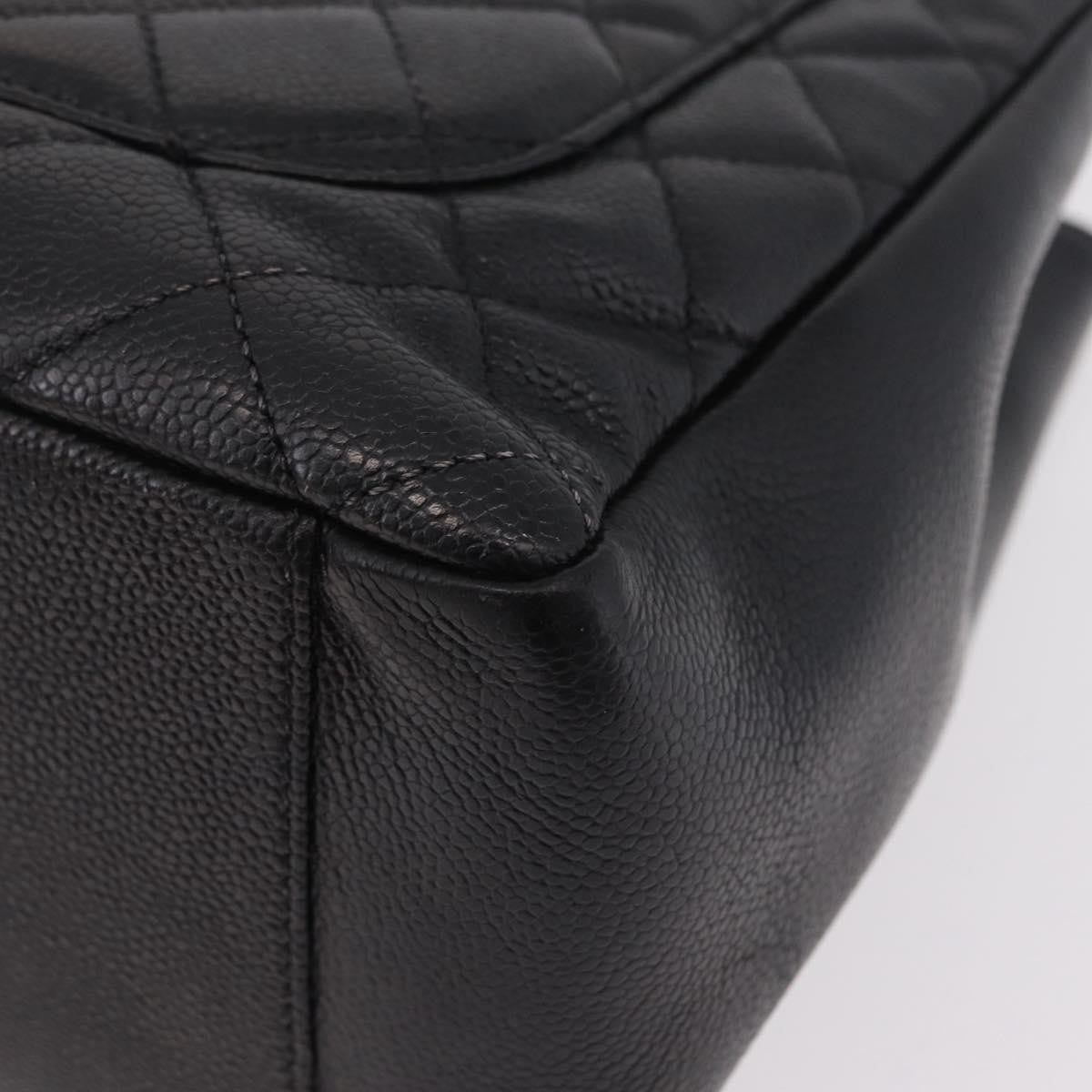 Chanel Grand Shopping Quilted Caviar Black Leather Tote Bag Bag (Pre-Owned)