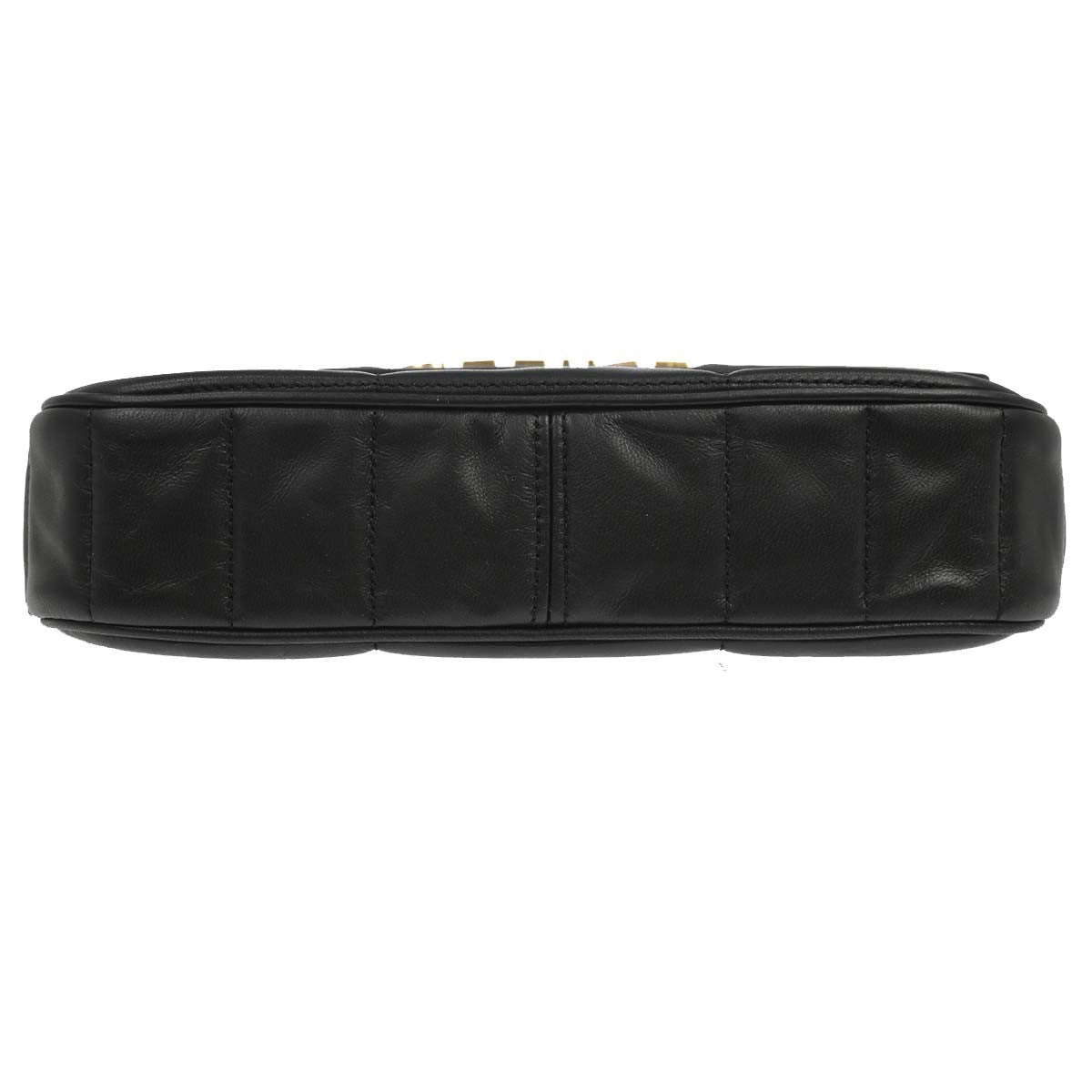 Celine Logo Chain Flap Quilted Goatskin Black Leather Shoulder Bag Bag (Pre-Owned)