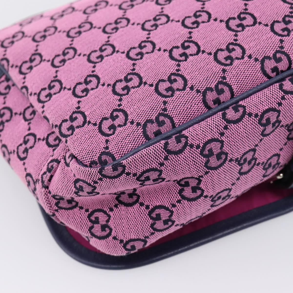 Gucci Children's Messenger Gg Canvas Pink Canvas Handbag (Pre-Owned)