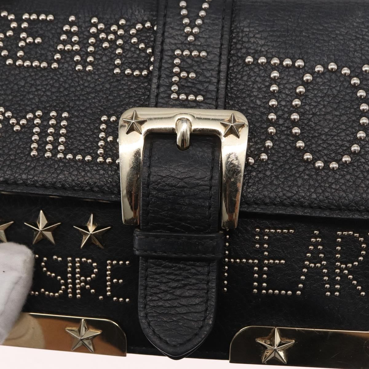 Valentino Garavani Chain Flap Leather Black Leather Shoulder Bag Bag (Pre-Owned)