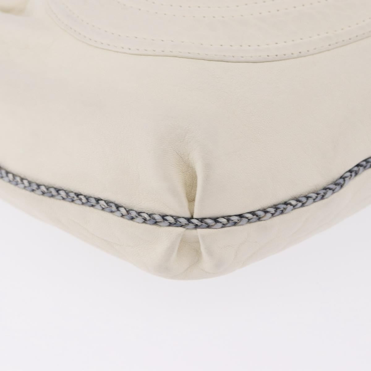 Fendi Spy Pocket Hobo Leather White Leather Handbag (Pre-Owned)