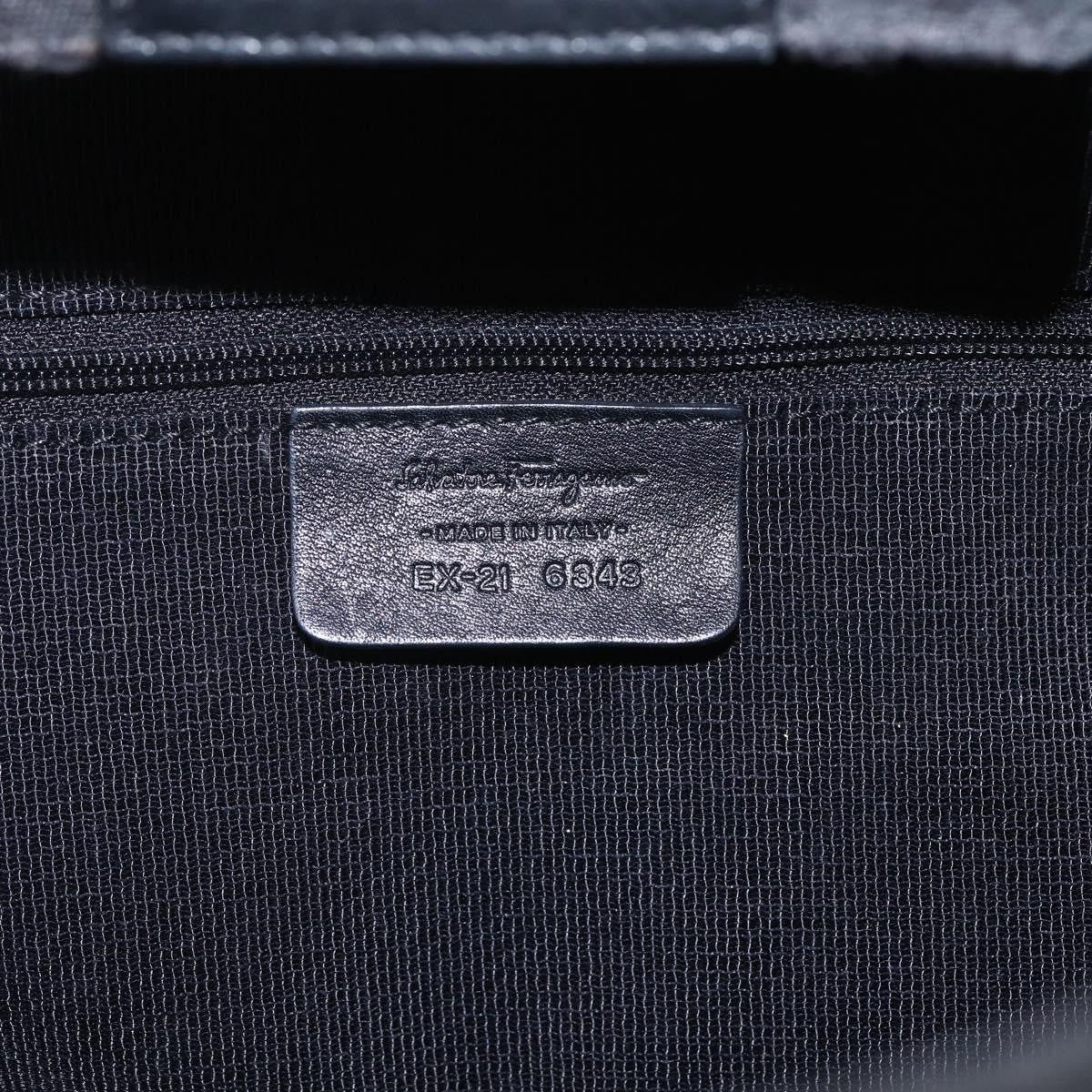 Salvatore Ferragamo Gancini Tote Nylon Black Nylon Tote Bag Bag (Pre-Owned)