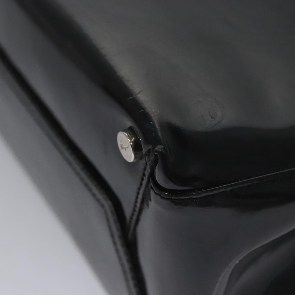 Salvatore Ferragamo Vala Leather Black Patent_Leather Handbag (Pre-Owned)