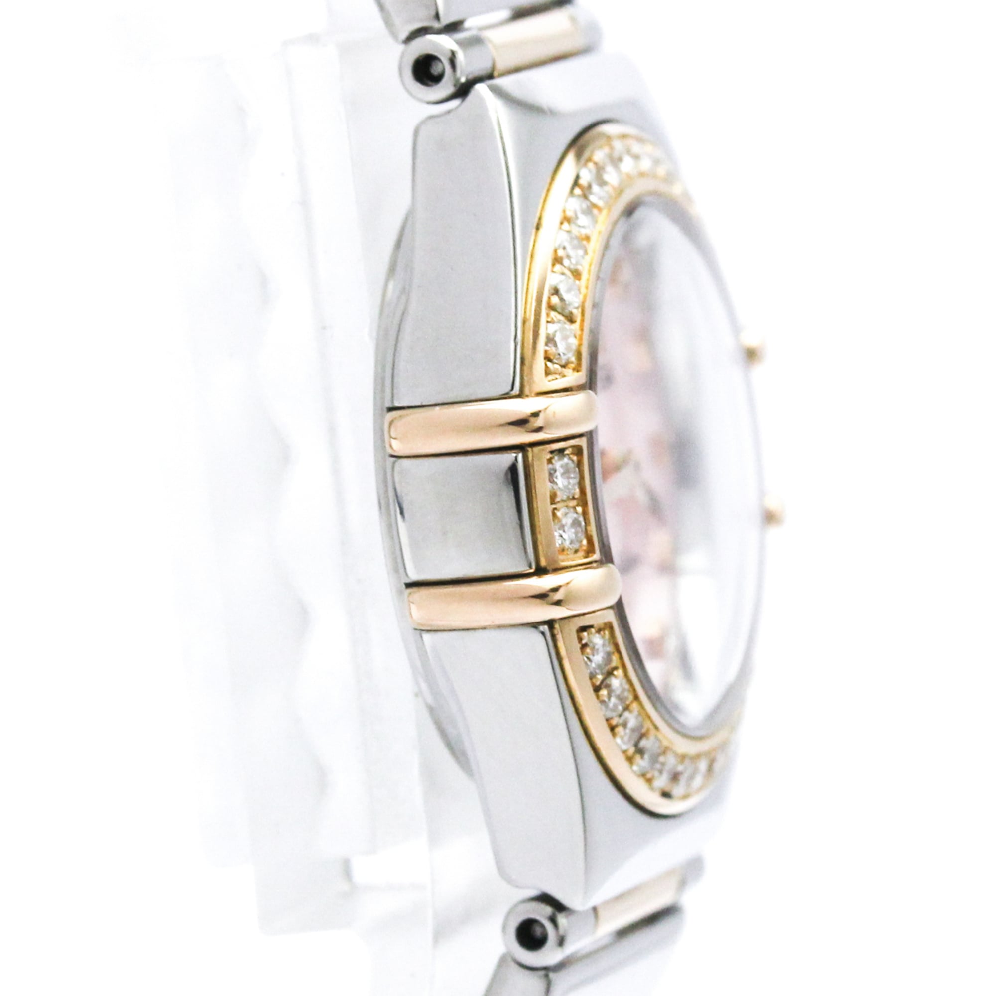 Omega Constellation Quartz Stainless Steel And Rose Gold With Diamond Bezel Watch (Pre-Owned)