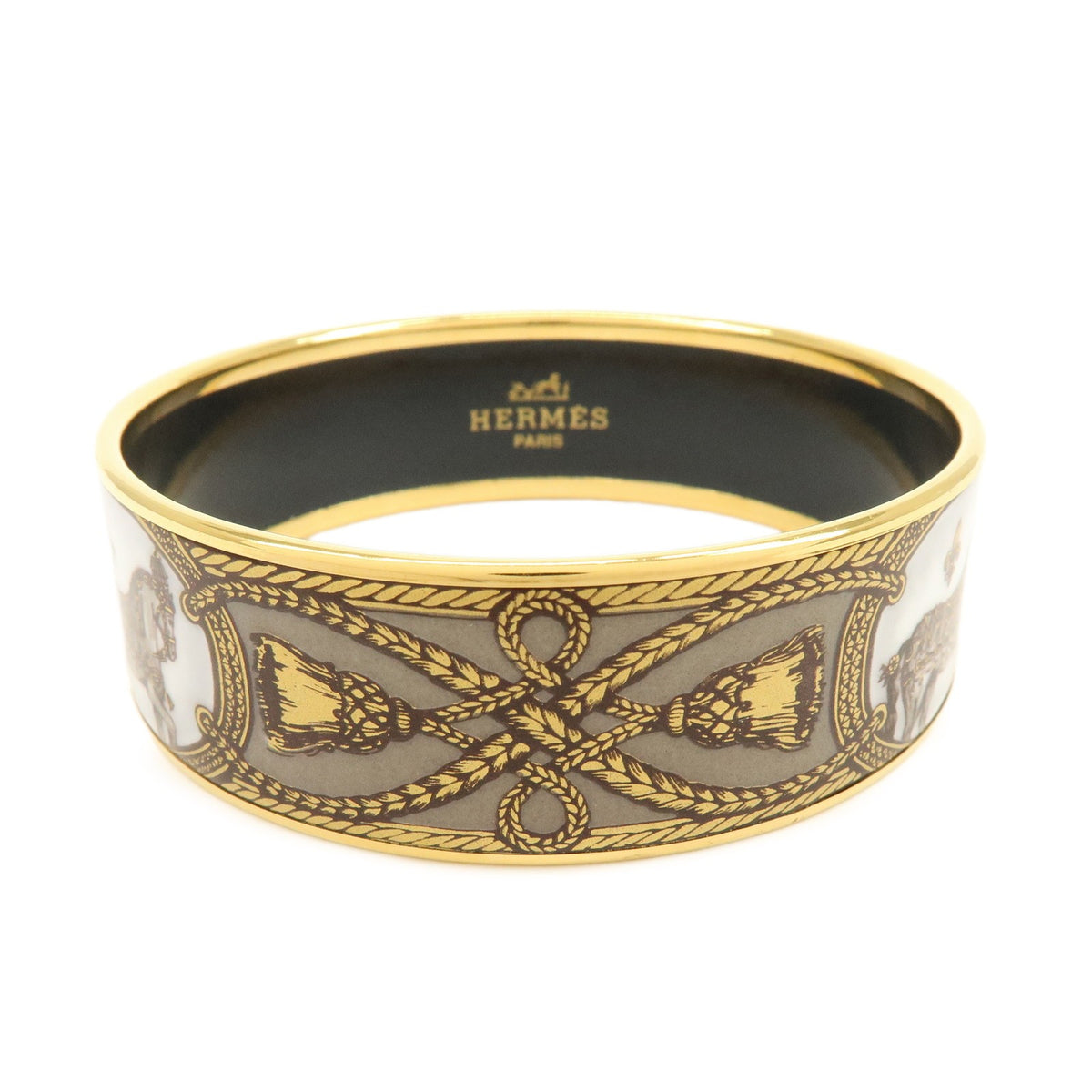 Hermes Bangle Printed Enamel Multicolour Gold_Plated Bracelet Jewelry (Pre-Owned)