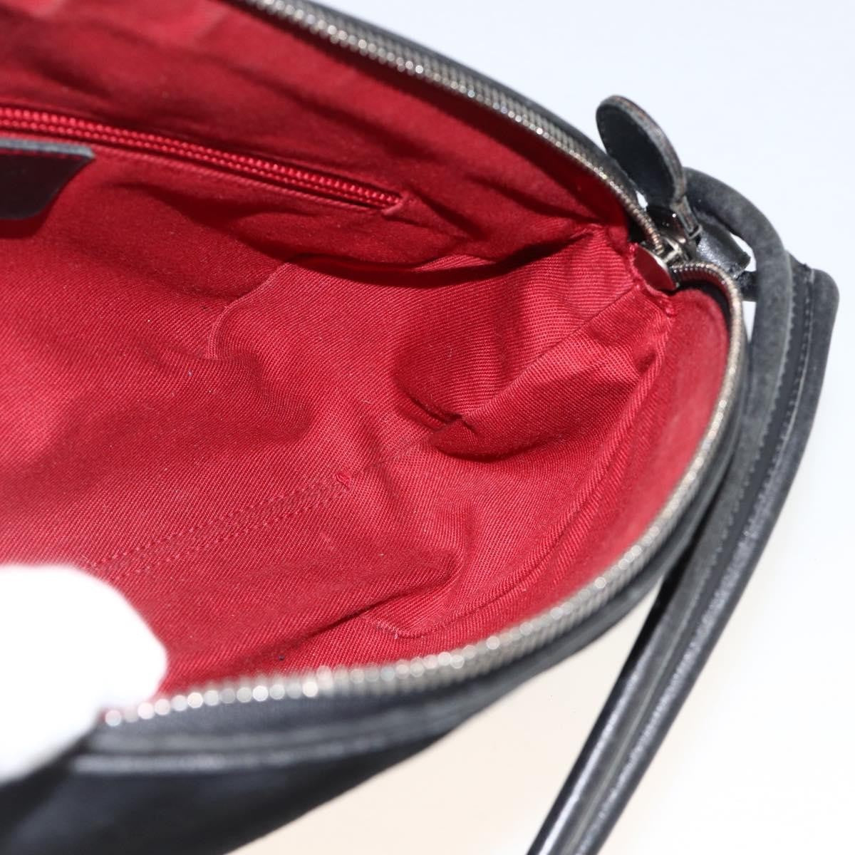 Salvatore Ferragamo Gancini Suede Black Suede Shoulder Bag Bag (Pre-Owned)
